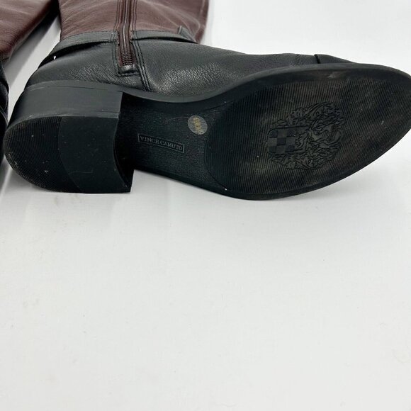 Vince Camuto Leisha Brown Black Leather 6.5 M 36.5 Knee High Riding Boots - Picture 11 of 13